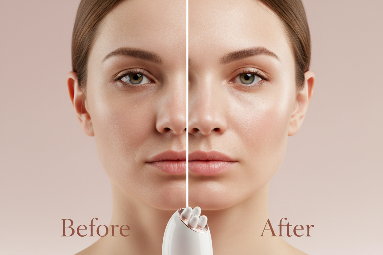 Before and After Face Massager